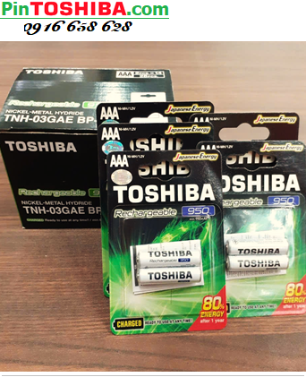 COMBO mua 01hộp (14vỉ=28 viên) Pin sạc AAA 950mAh 1.2v Toshiba TNH-03GAE BP-2C _Giá 3.066.000/Hộp